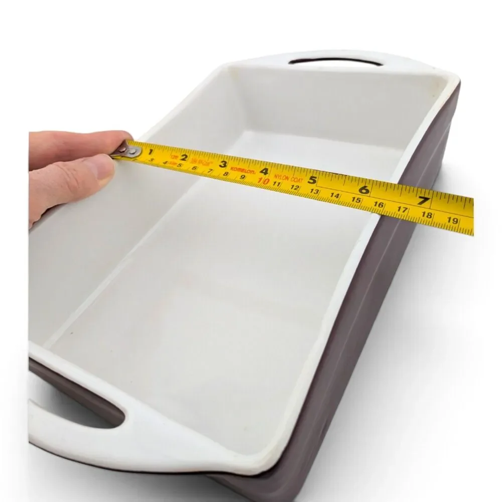 Melt Ovenware Essence Stoneware Baker Brown White Curved 11.25